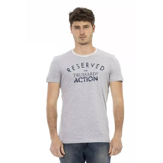 Trussardi Action Gray Cotton Men T-Shirt