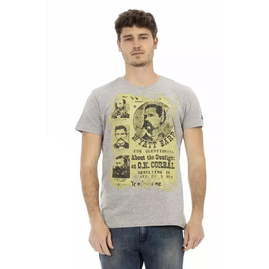 Trussardi Action Gray Cotton Men T-Shirt
