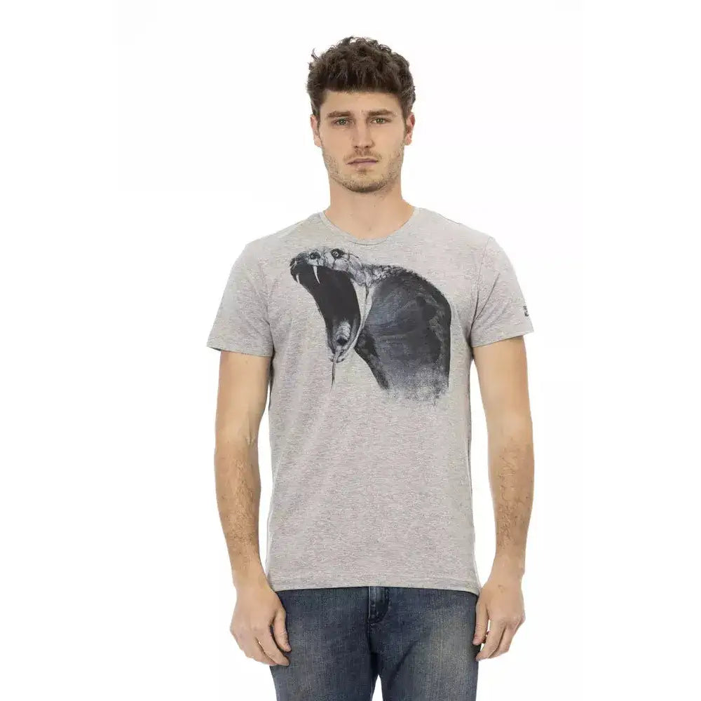 Trussardi Action Gray Cotton Men T-Shirt