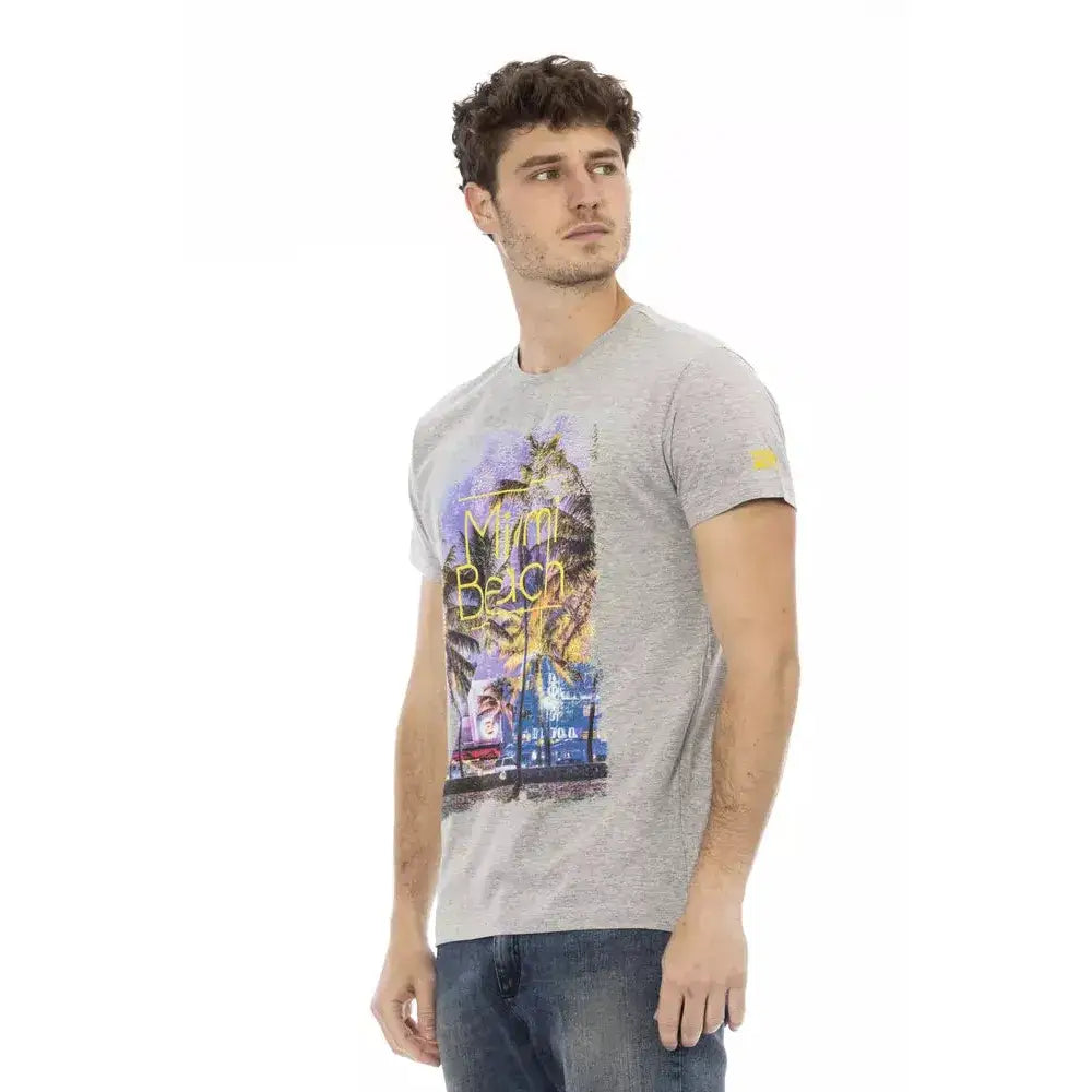 Trussardi Action Gray Cotton Men T-Shirt