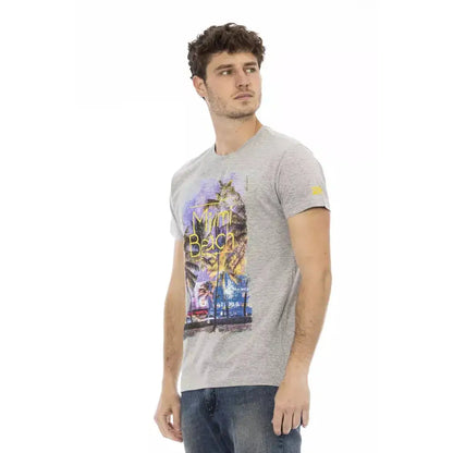 Trussardi Action Gray Cotton Men T-Shirt