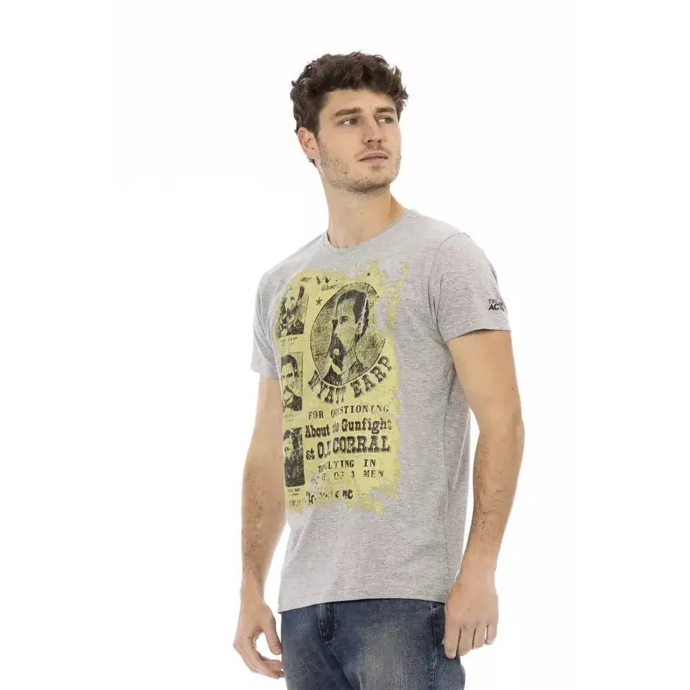 Trussardi Action Gray Cotton Men T-Shirt