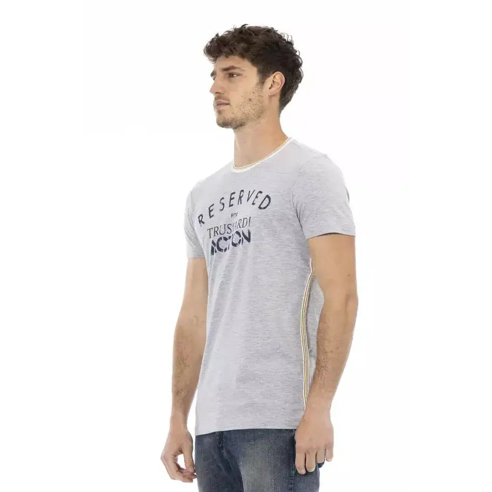 Trussardi Action Gray Cotton Men T-Shirt