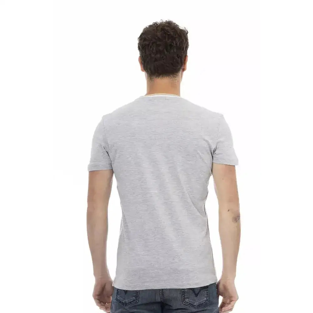Trussardi Action Gray Cotton Men T-Shirt
