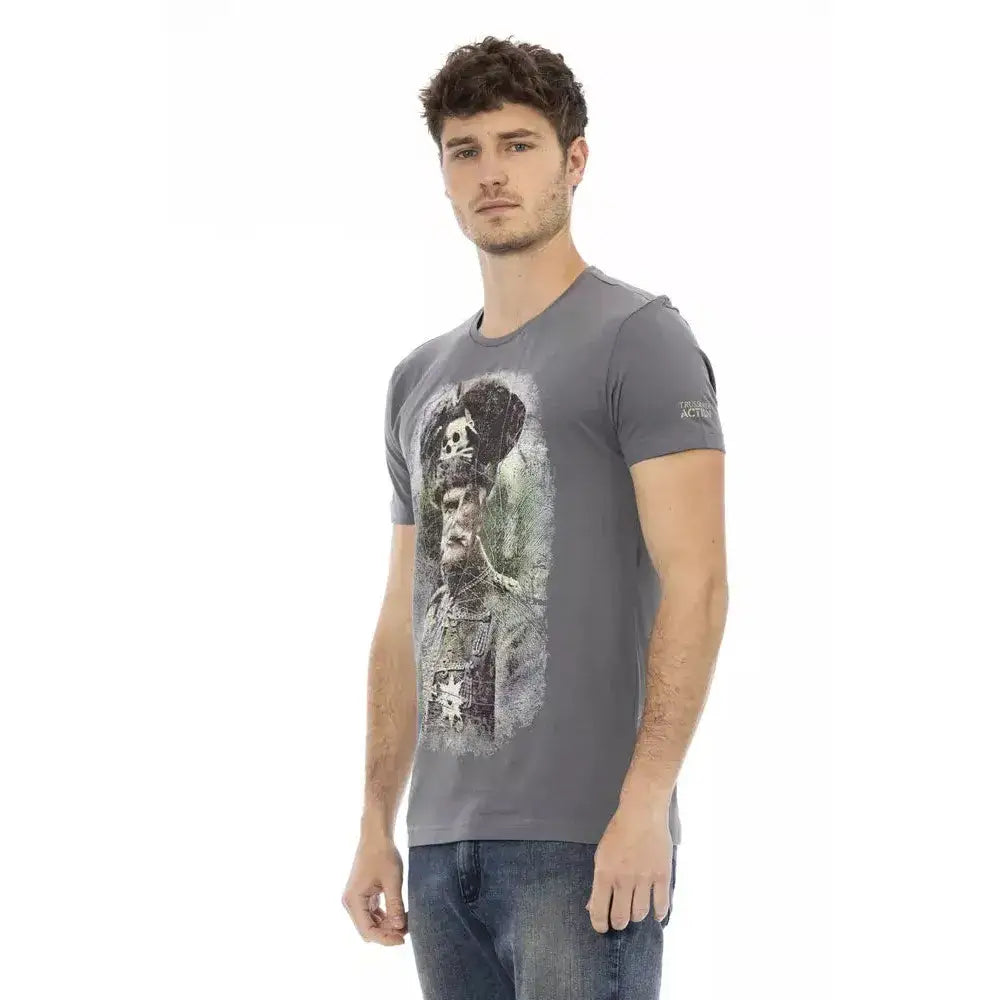 Trussardi Action Gray Cotton Men T-Shirt
