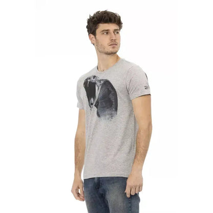 Trussardi Action Gray Cotton Men T-Shirt