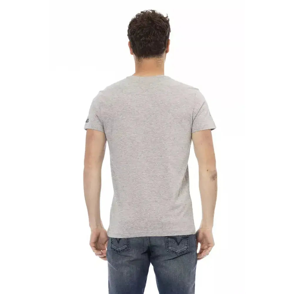 Trussardi Action Gray Cotton Men T-Shirt