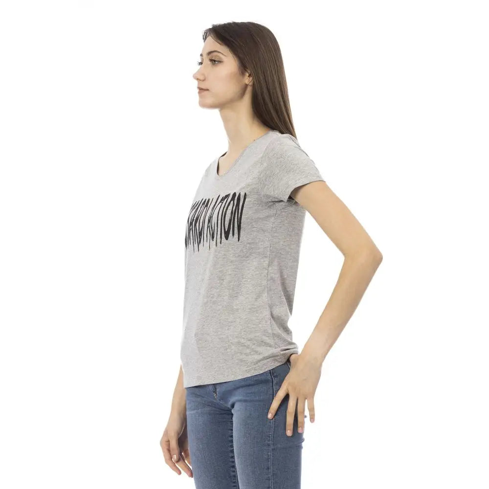 Trussardi Action Gray Cotton Women T-Shirt - T-shirts