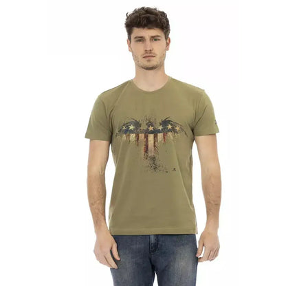 Trussardi Action Green Cotton Men T-Shirt