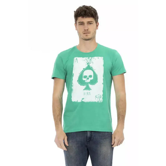 Trussardi Action Green Cotton Men T-Shirt