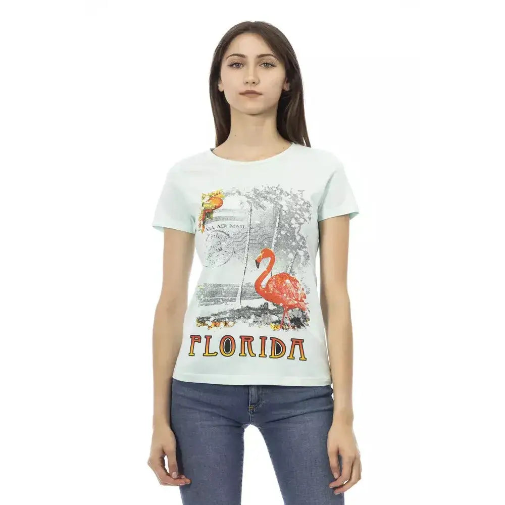 Trussardi Action Light Blue Cotton Women T-Shirt