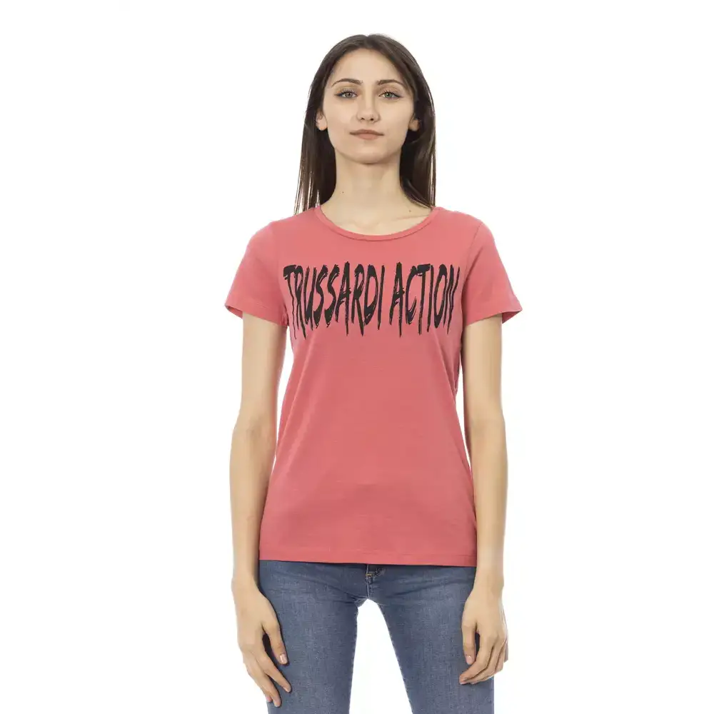 Trussardi Action multicolor bomuldsskjorte til kvinder med sort grafik