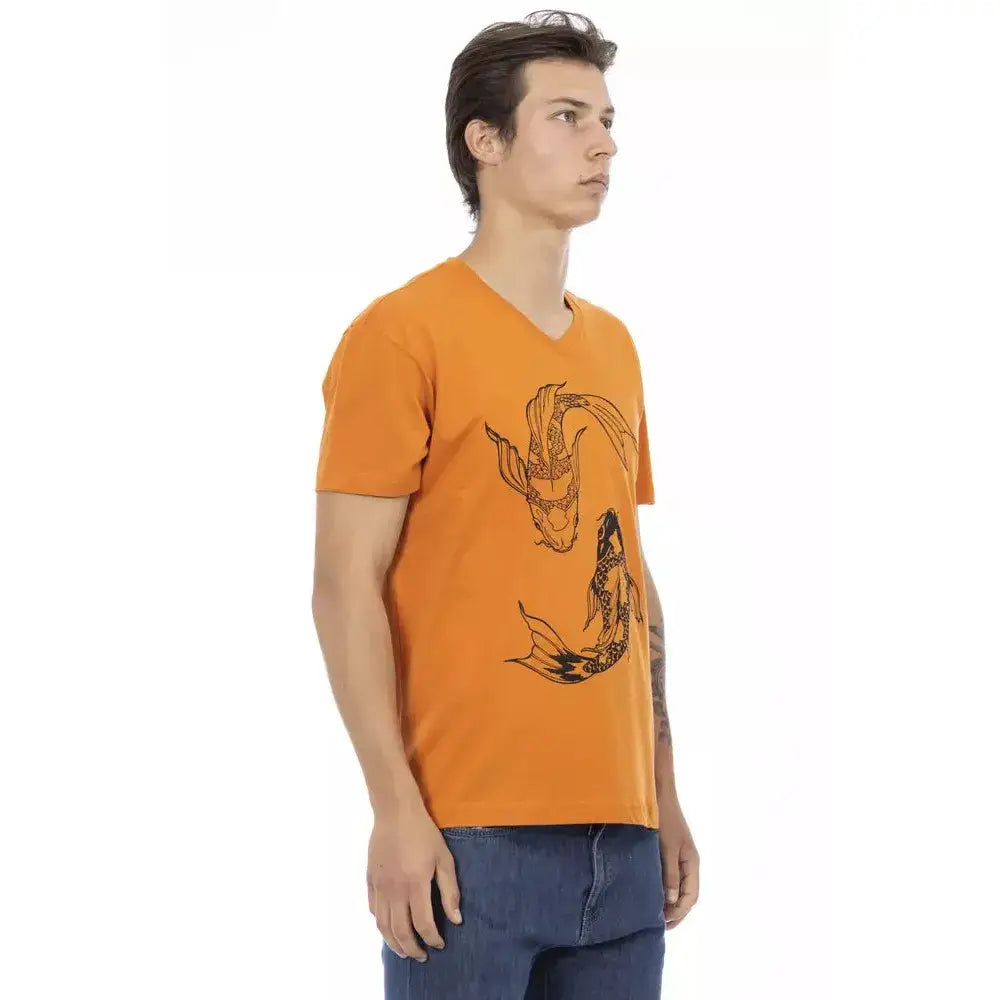 Trussardi Action Orange Cotton Men T-Shirt