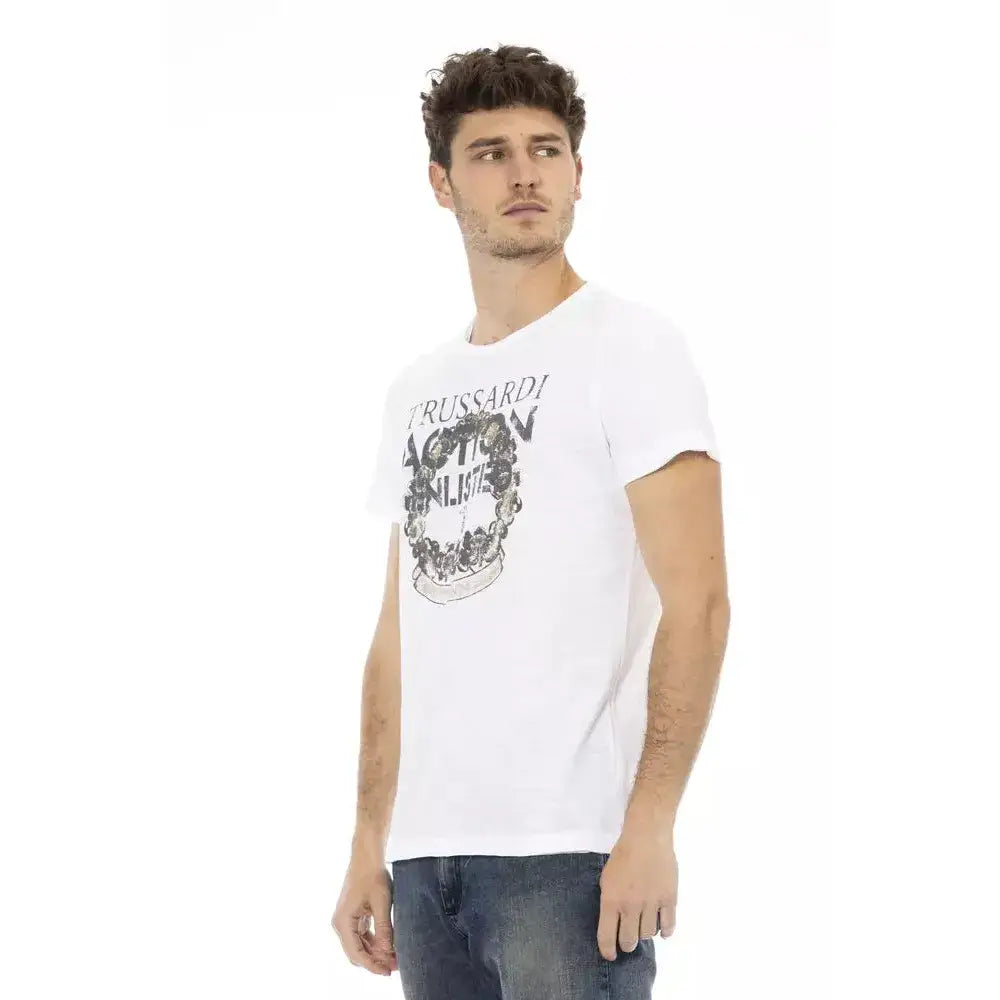 Trussardi Action White Cotton Men T-Shirt