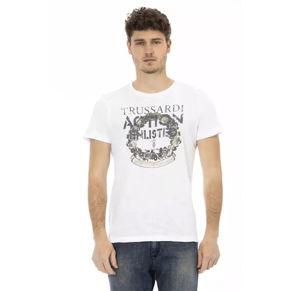 Trussardi Action White Cotton Men T-Shirt