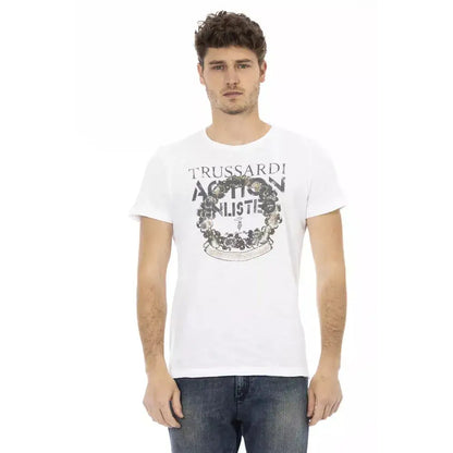 Trussardi Action White Cotton Men T-Shirt