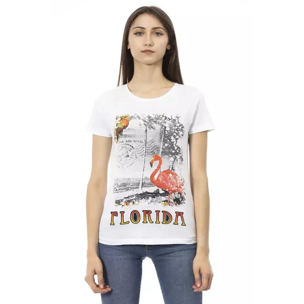 Trussardi Action White Cotton Women T-Shirt