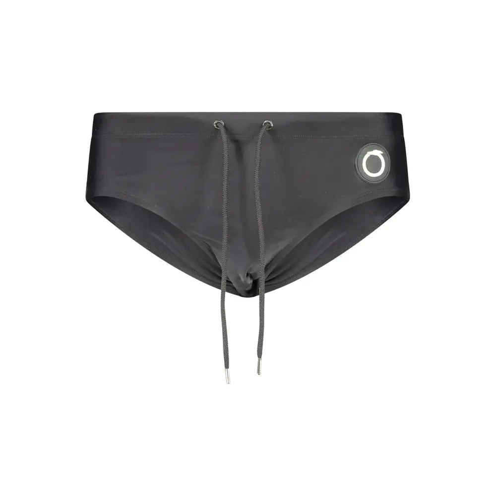 Trussardi black elastane swimwear med snørebånd og logo
