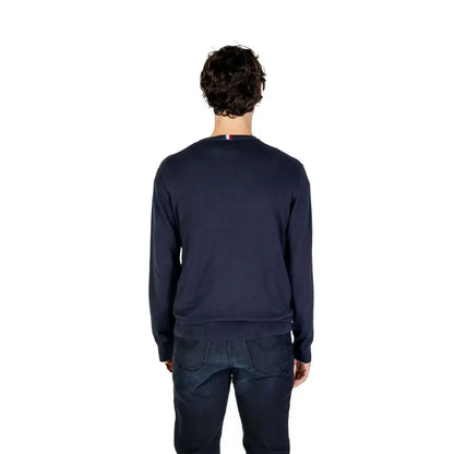 U.S. Polo Assn. blå bomuld cashmere sweater med ribkant