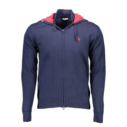 U.S. Polo Assn. blå bomuld cardigan med rød for, Polo Assn outlet mærkevare 100% original