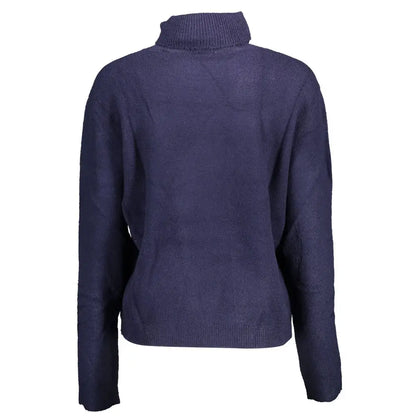 U.S. Polo Assn. blå nylon sweater med navyblå turtleneck