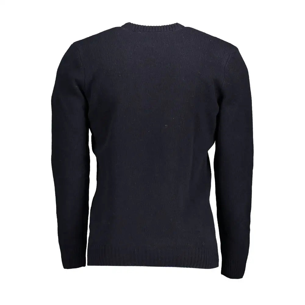 Sort U.S. Polo Assn. blå uldsweater med sort ribbed-knit crewneck