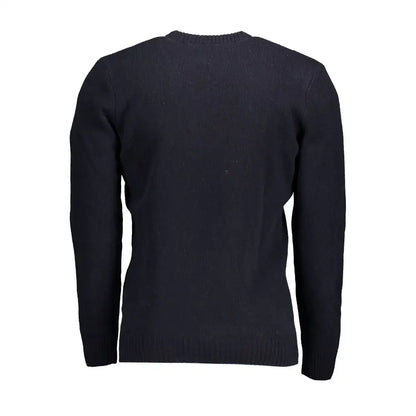 Sort U.S. Polo Assn. blå uldsweater med sort ribbed-knit crewneck
