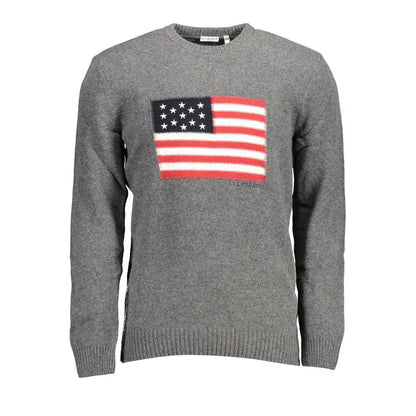 Grigio uld Polo Assn sweater fra outlet mærkevarer