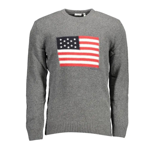 Grigio uld Polo Assn sweater fra outlet mærkevarer