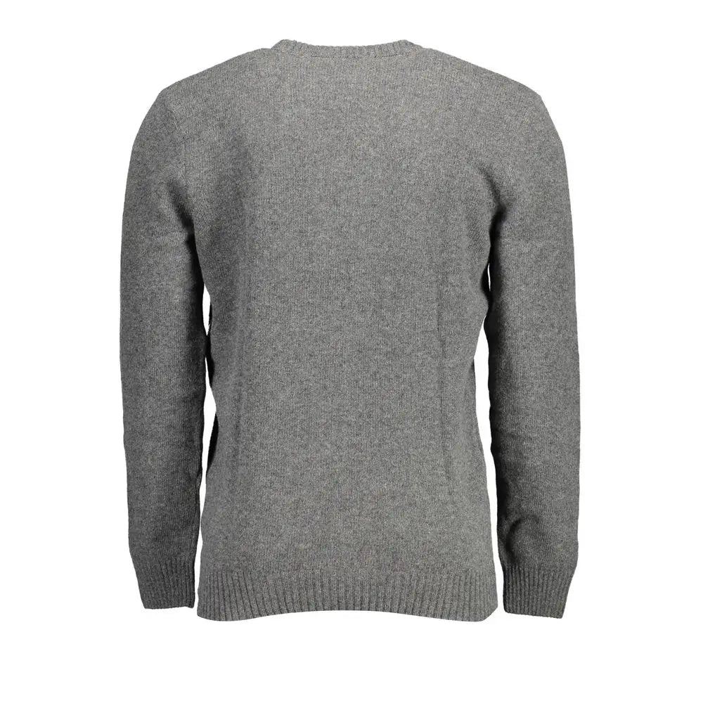 Grigio uld Polo Assn sweater i grå heathered strik med ribkant