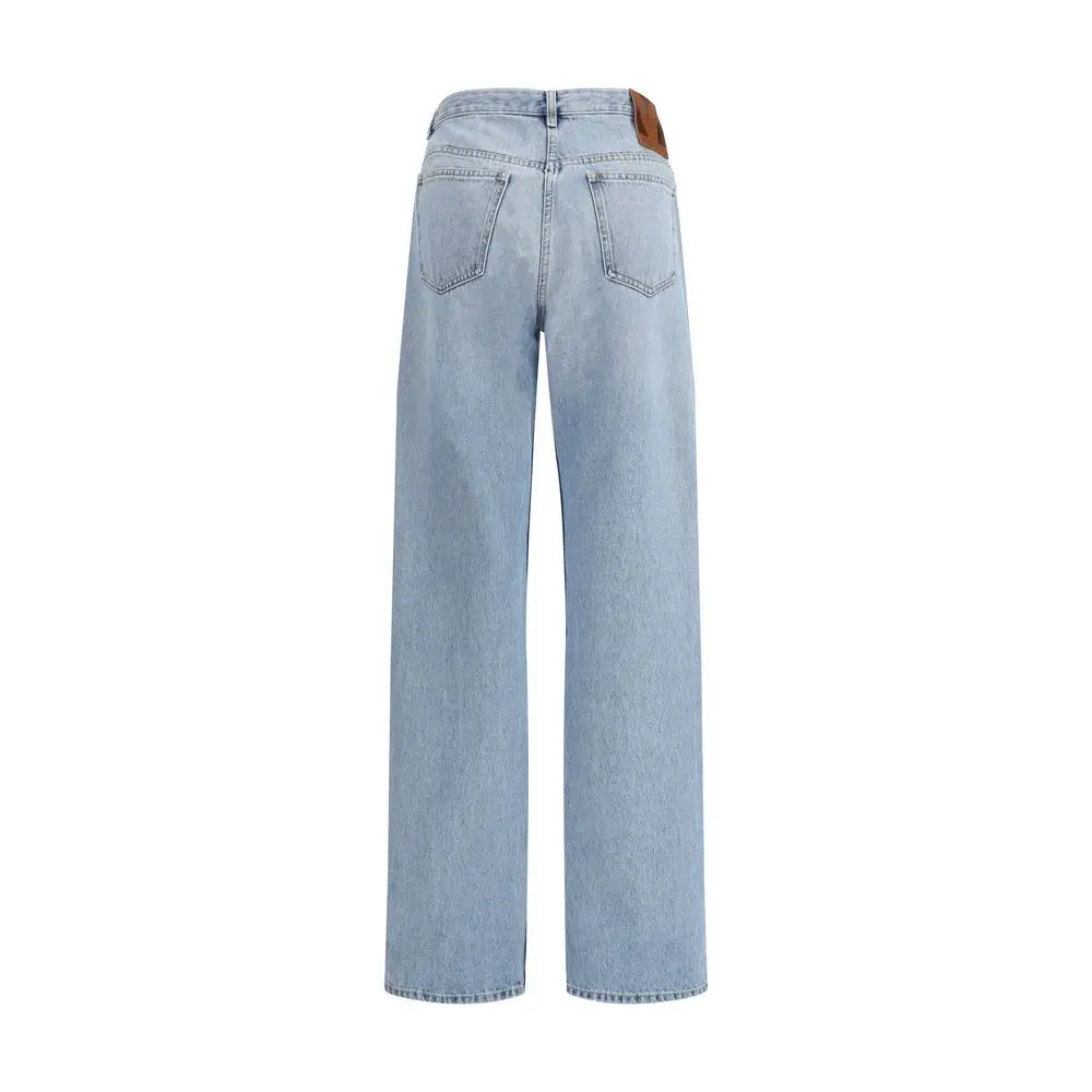 Valentino cotton five-pocket jeans i lysvask med vido ben