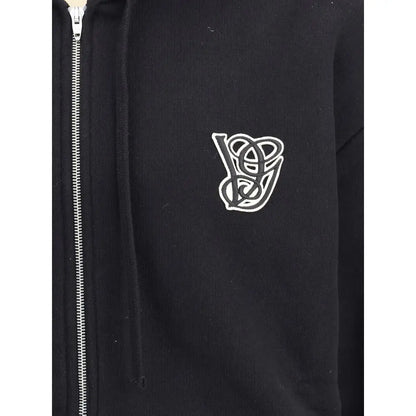 Sort valentino logoed hoodie i sort sort med hvidt logo