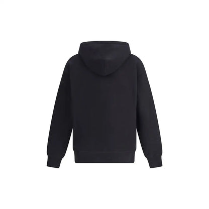 Sort valentino logoed hoodie med minimalistisk design og ribbede manchetter