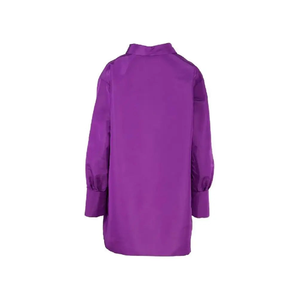 Valentino multicolor silk casual dress with purple long-sleeved blouse