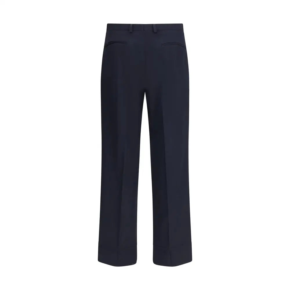 Valentino virgin wool navy blue straight-leg trousers, spar 30–70% på mode
