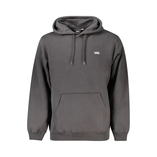 Mørkegrå Vans-hoodie med hvidt logo og drawstrings fra outlet mærkevarer