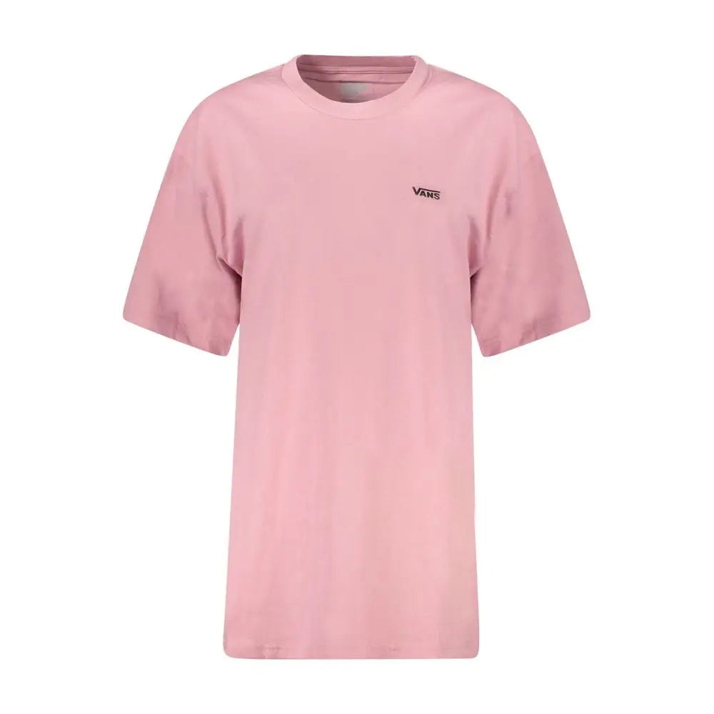 Vans pink cotton short-sleeved t-shirt with black logo on chest