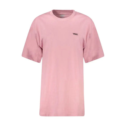 Vans pink cotton short-sleeved t-shirt with black logo on chest