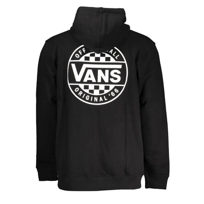 Vans sleek black zip hoodie med checkered flag-logo og off the wall original 66