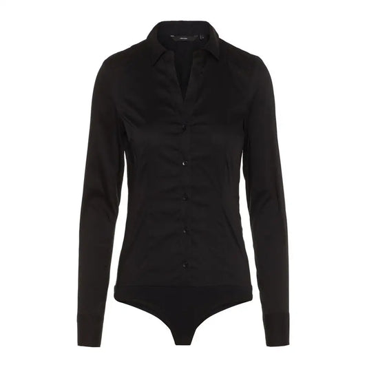 Vero Moda Black Cotton Bodysuit - IT38/XS-XS