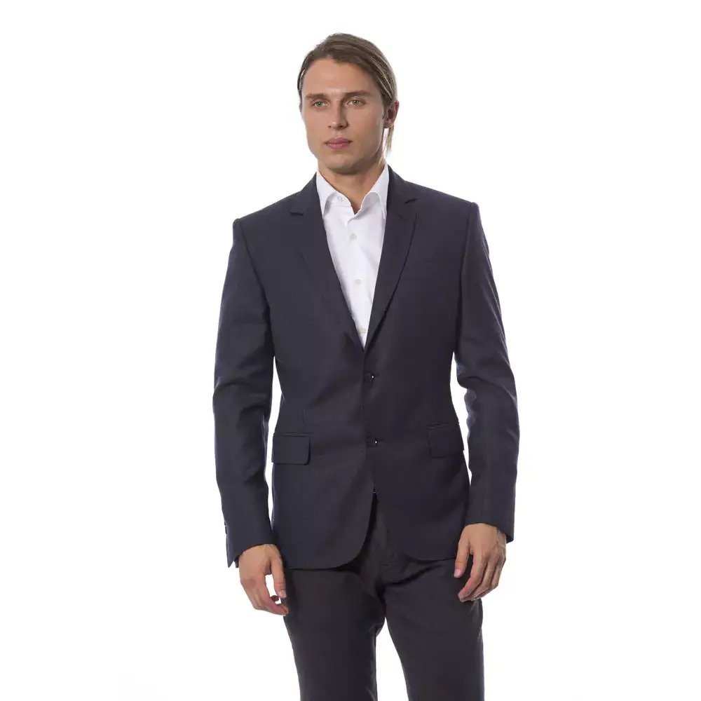 Verri Blue Wool Men’s Blazer: navy suit jacket med notch lapels. Spar 30-70% på mode