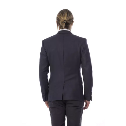 Verri Blue Wool mænds blazer i mørk marineblå, outlet mærkevarer