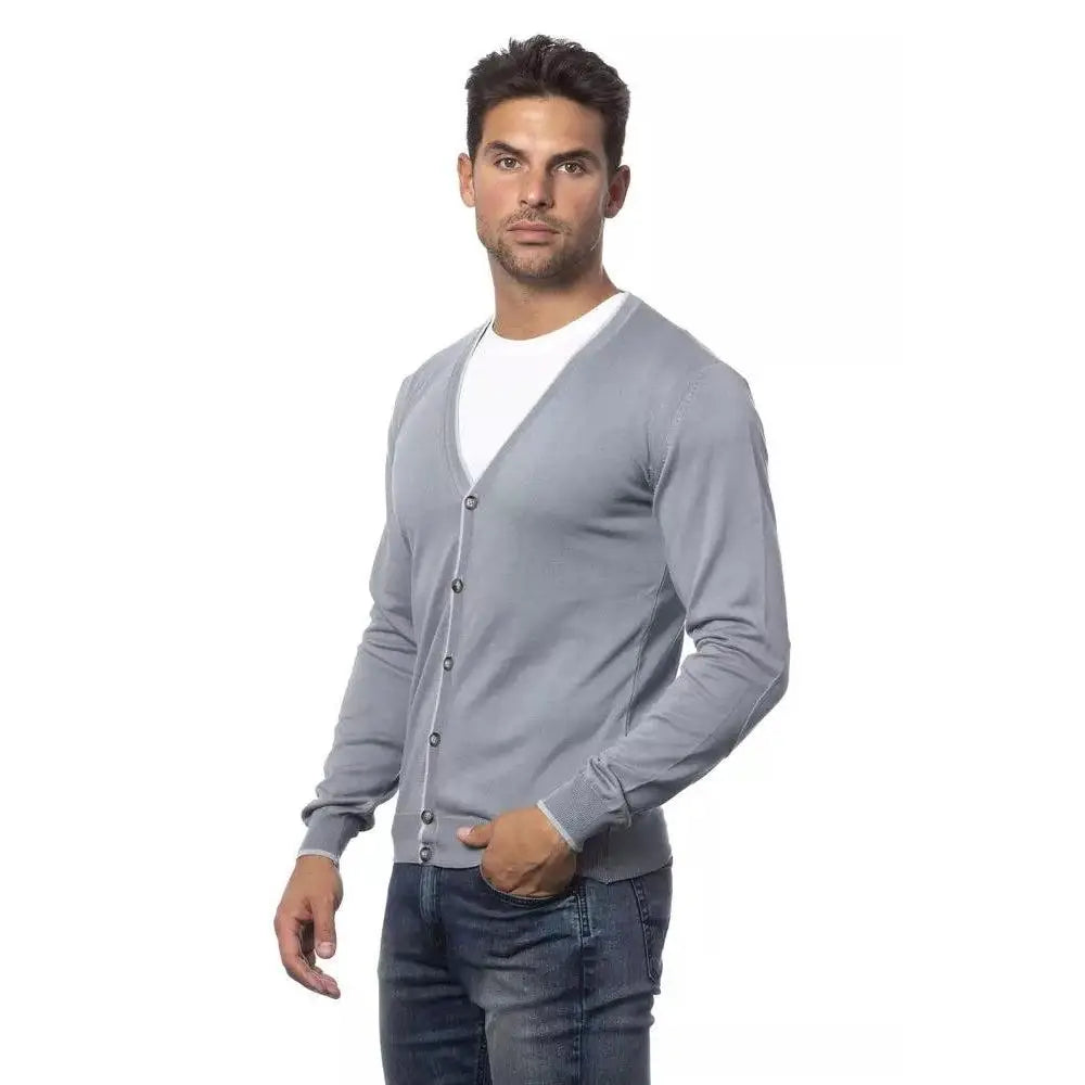 Verri Gray Cotton Men Cardigan