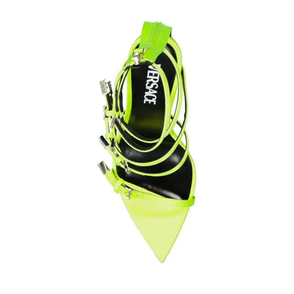 Versace Bicolor Silk Stiletto Heel Sandals - Højhælede sko