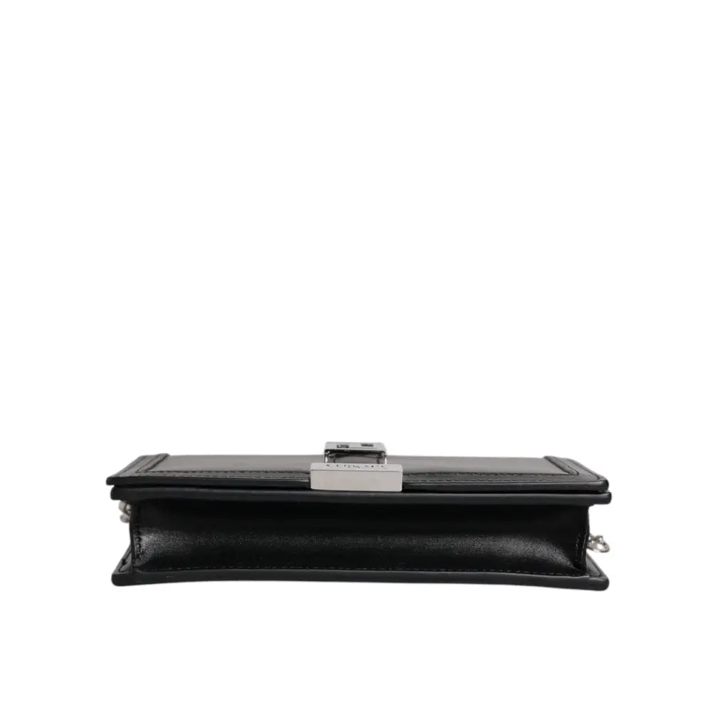 Versace Black Calfskin Leather Chain Strap Shoulder Crossbody Bag