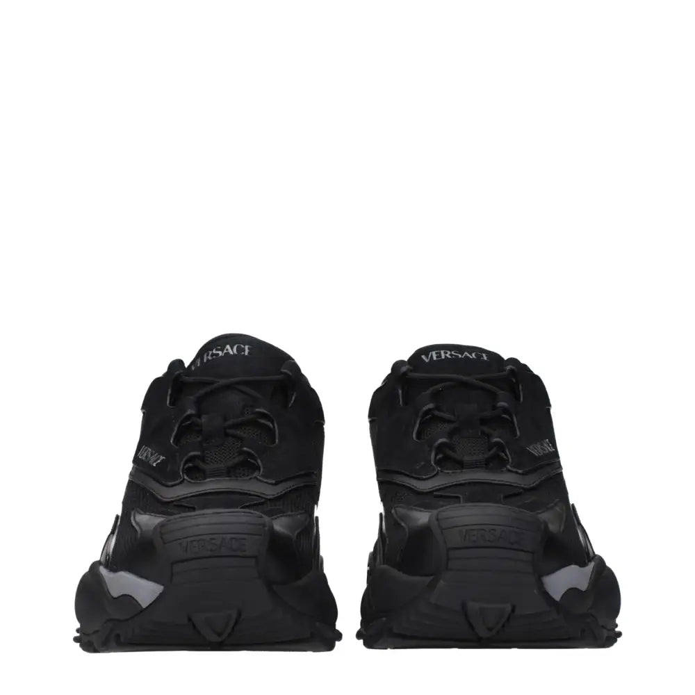Versace Black Fabric Athletic Sneakers