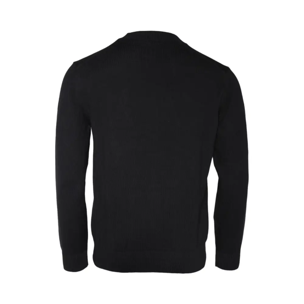 Versace Black Medusa Embroidery Crew Neck Pullover Sweater - Sweaters