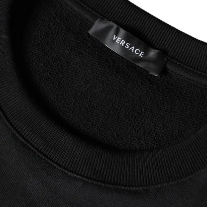 Versace Black Medusa Fleece Cotton Crew Neck Sweatshirt Sweater