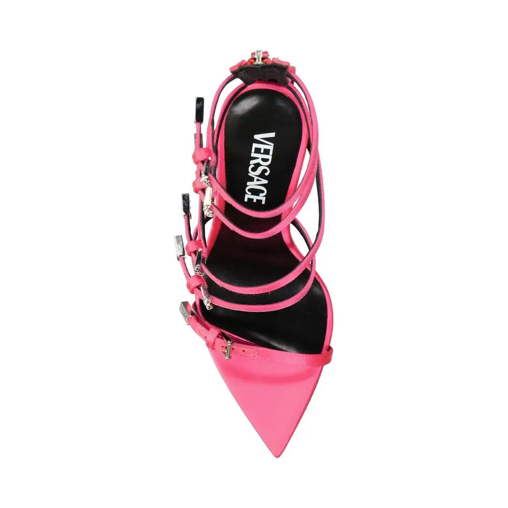 Versace Multicolor Silk Stiletto Heel Sandals - Højhælede sko