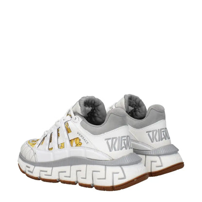 Versace White Fabric Athletic Sneakers